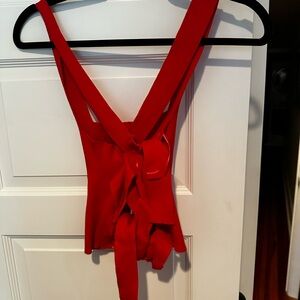 Elegant Red Sleeveless Top